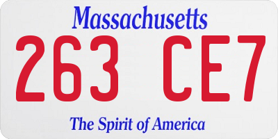MA license plate 263CE7