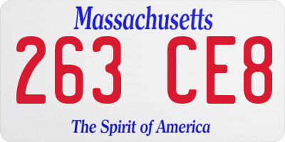 MA license plate 263CE8