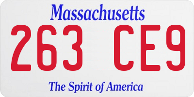 MA license plate 263CE9