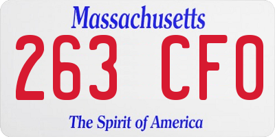MA license plate 263CF0