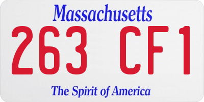 MA license plate 263CF1