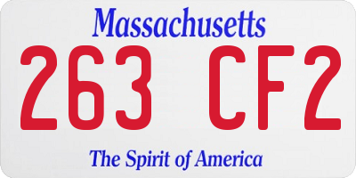 MA license plate 263CF2