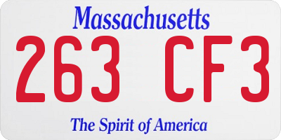 MA license plate 263CF3