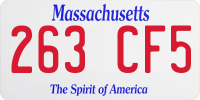 MA license plate 263CF5