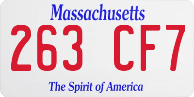 MA license plate 263CF7