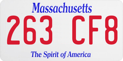 MA license plate 263CF8