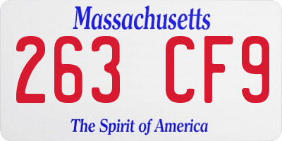 MA license plate 263CF9