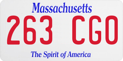 MA license plate 263CG0