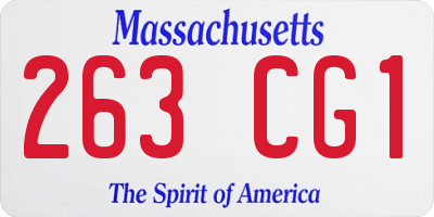 MA license plate 263CG1