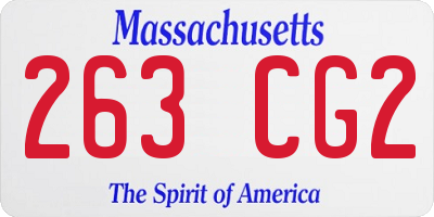 MA license plate 263CG2