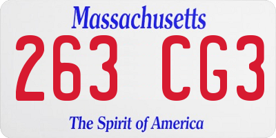 MA license plate 263CG3