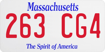 MA license plate 263CG4