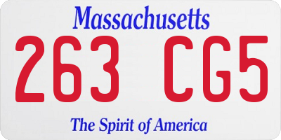 MA license plate 263CG5