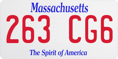 MA license plate 263CG6