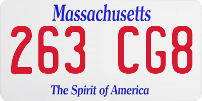 MA license plate 263CG8