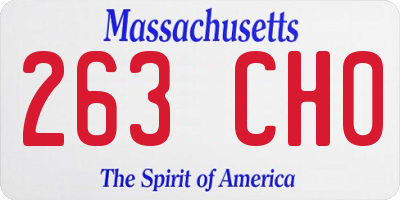 MA license plate 263CH0