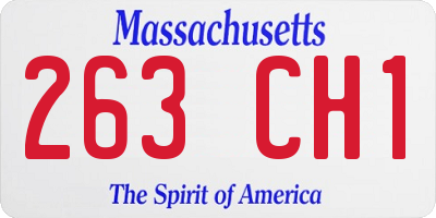 MA license plate 263CH1