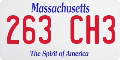 MA license plate 263CH3