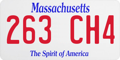 MA license plate 263CH4