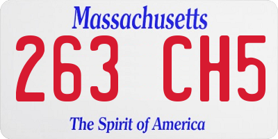 MA license plate 263CH5