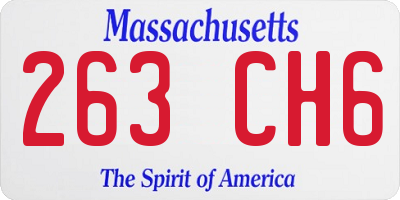 MA license plate 263CH6