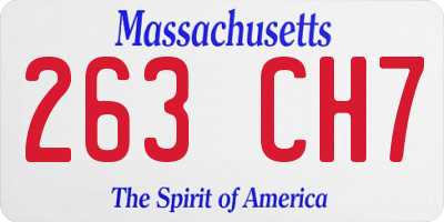 MA license plate 263CH7