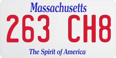 MA license plate 263CH8