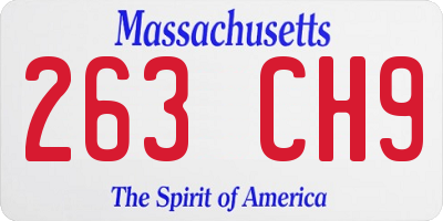MA license plate 263CH9