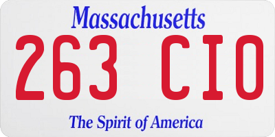 MA license plate 263CI0