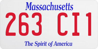 MA license plate 263CI1