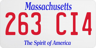MA license plate 263CI4