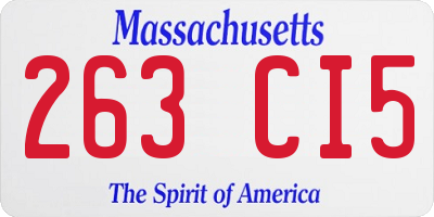 MA license plate 263CI5