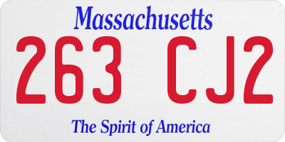 MA license plate 263CJ2