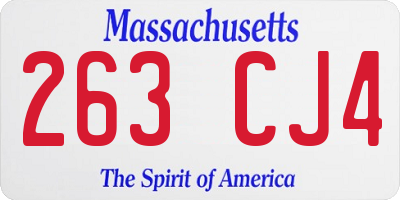 MA license plate 263CJ4