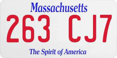 MA license plate 263CJ7