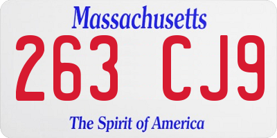 MA license plate 263CJ9