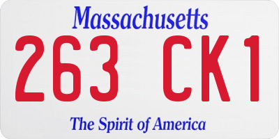 MA license plate 263CK1