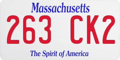 MA license plate 263CK2
