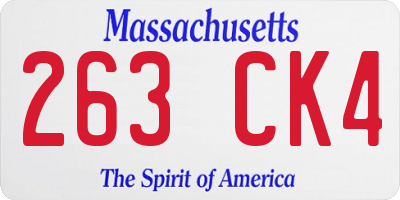 MA license plate 263CK4