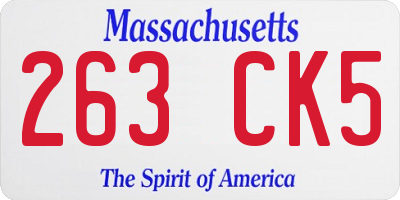 MA license plate 263CK5