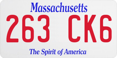 MA license plate 263CK6