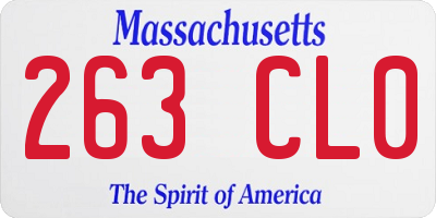 MA license plate 263CL0