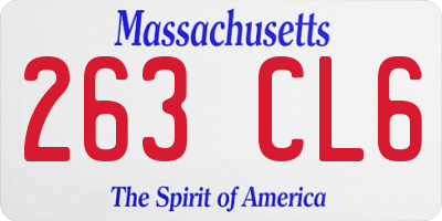 MA license plate 263CL6