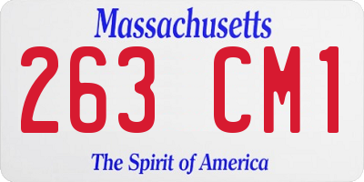 MA license plate 263CM1