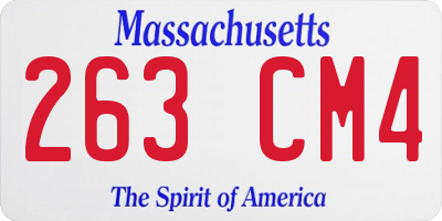 MA license plate 263CM4