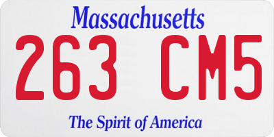 MA license plate 263CM5