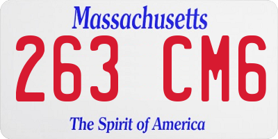 MA license plate 263CM6