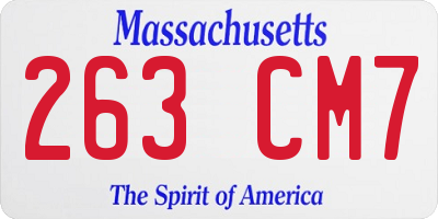 MA license plate 263CM7