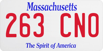 MA license plate 263CN0