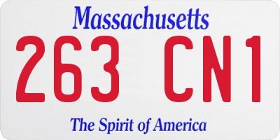 MA license plate 263CN1